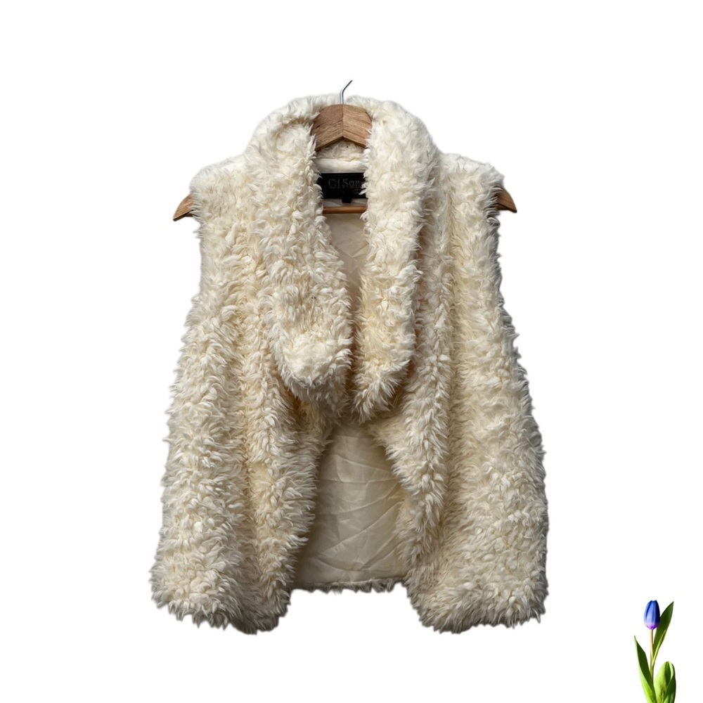 Ci Sono Vest Cream Teddy Faux Fur Super Soft Size M